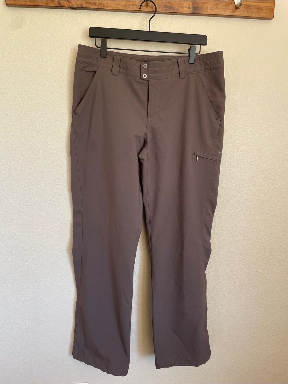 Columbia Titanium Omni-Shade Women's Wide-Leg Travel Pants 12 Brown Outdoor